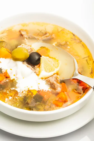 Sopa de carne russa — Fotografia de Stock