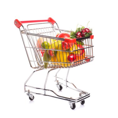 meyve ile alışveriş arabası