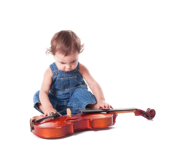Дитина і скрипка — стокове фото