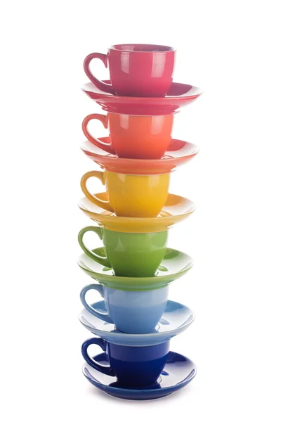 Colorful rainbow cups — Stock Photo, Image