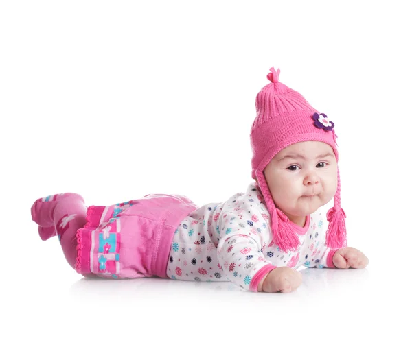 Sombrero de bebé con coletas — Foto de Stock