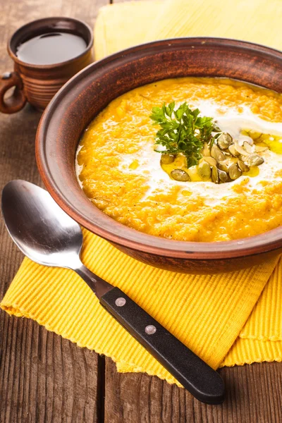 Zuppa di crema di zucca — Foto Stock