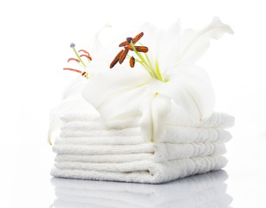 Beyaz spa havluları