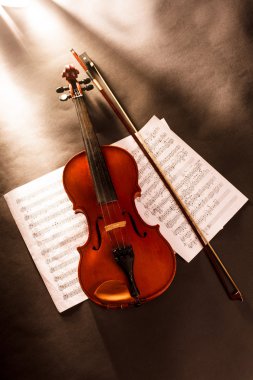 Violin and notes clipart