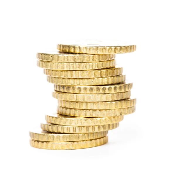 Golden coins isolated — Stock Photo, Image