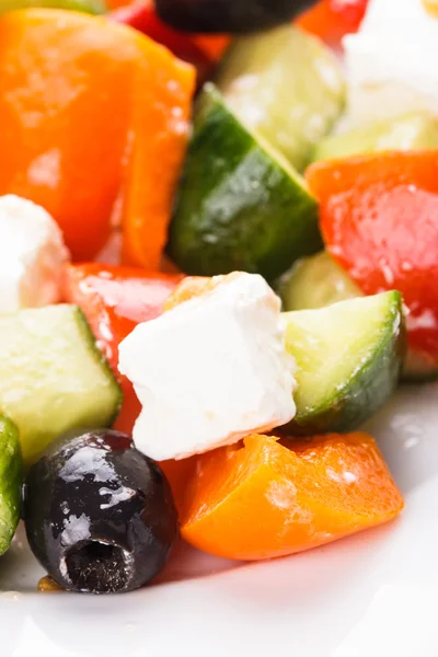 Греческий салат макро — стоковое фото