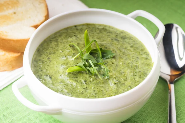 Groene crème soep — Stockfoto