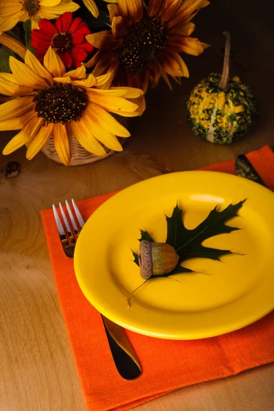 Mesa de serviço de Ação de Graças — Fotografia de Stock