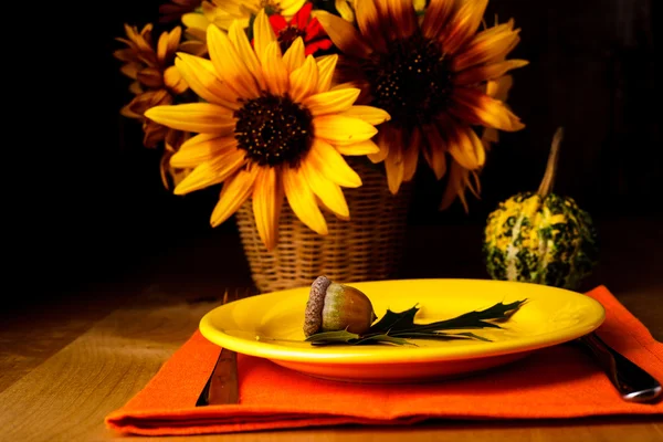 Mesa de serviço de Ação de Graças — Fotografia de Stock