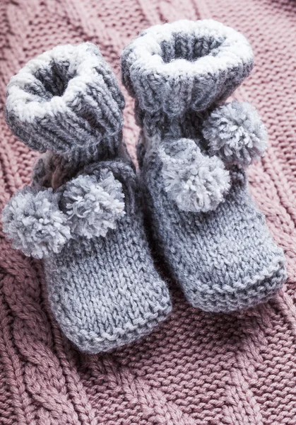 针织的婴儿鞋 — 图库照片
