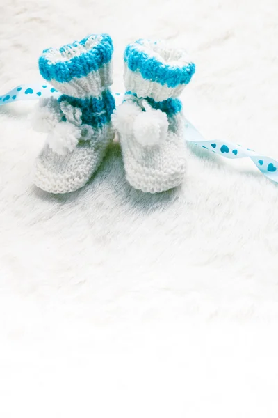 Pletené dětské botičky — Stock fotografie
