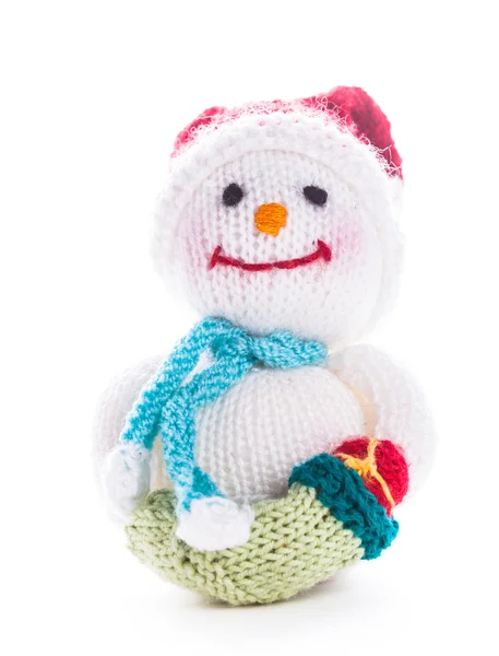 Knitted snowman — Stock Photo, Image