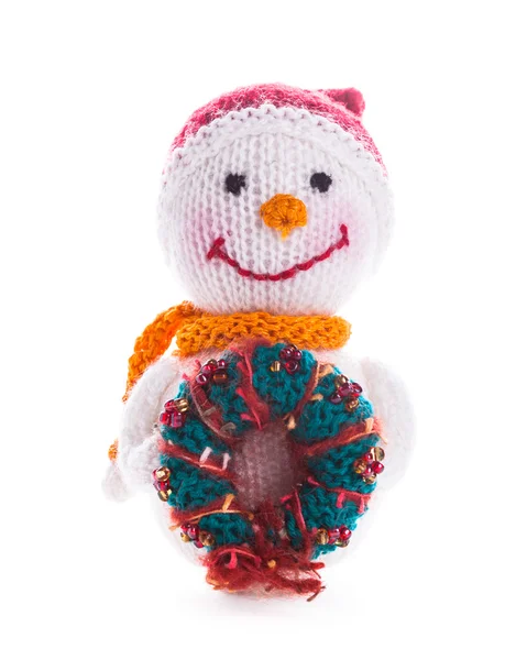 Knitted snowman — Stock Photo, Image