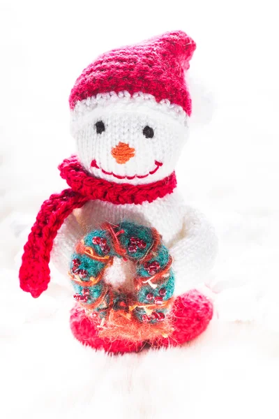 Gestrickter Schneemann — Stockfoto