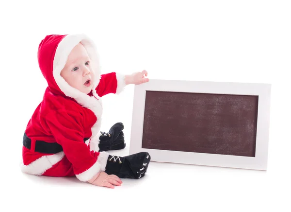 Santa i tablica — Zdjęcie stockowe