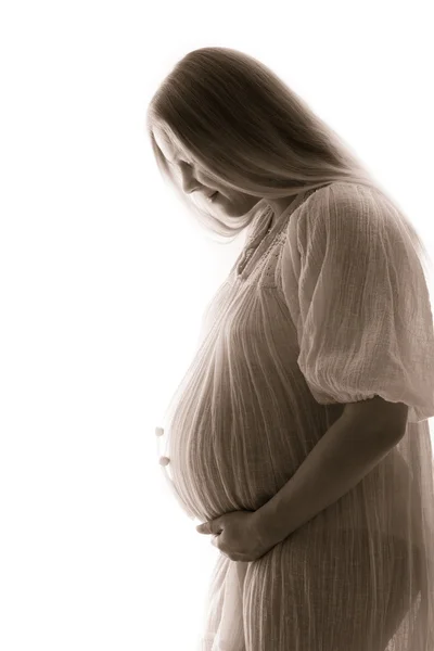 Pregnant woman isolated — Stock Photo, Image