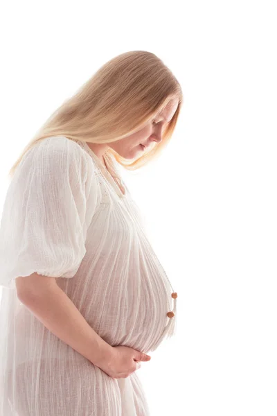 Pregnant woman isolated — Stock Photo, Image