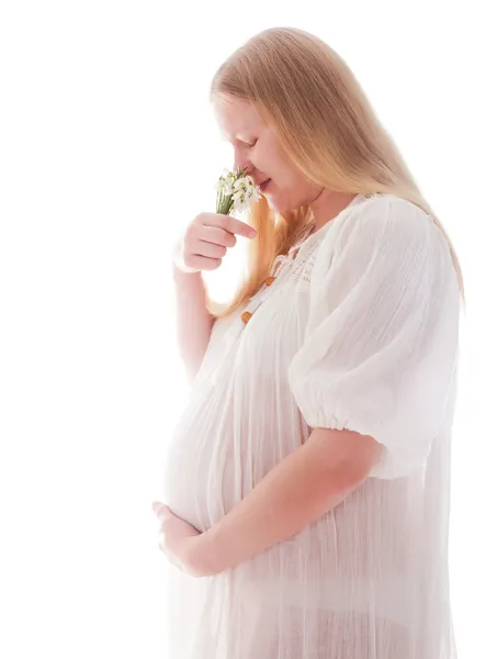 Pregnant woman isolated — Stock Photo, Image