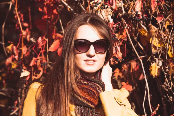 Woman in autumnal park — Stock Photo, Image