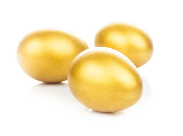 Golden eggs isolated — Stock Photo, Image