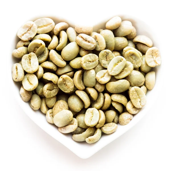 हिरव्या कॉफी हृदय — स्टॉक फोटो, इमेज