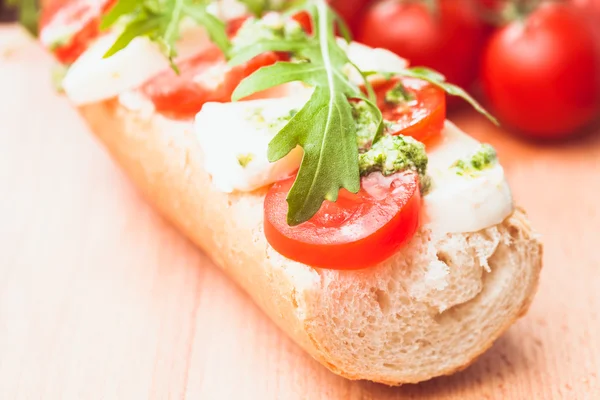 Mozzarella peyniri ile sandviç — Stok fotoğraf