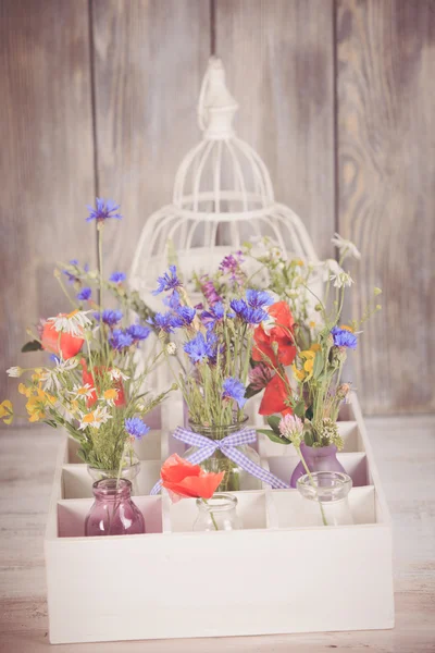 Flores silvestres en botellas — Foto de Stock