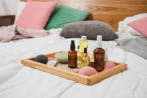 Zestaw naturalnych produktów do pielęgnacji skóry do spa — Zdjęcie stockowe