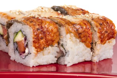 Japon mutfağının - maki rulo ile salatalık, krem c