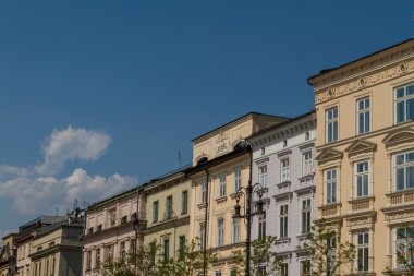 krakow, Polonya eski kasaba evi güzel cephe