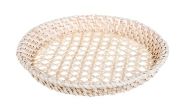 wickerwork boş beyaz zemin üzerine sarı breadbasket