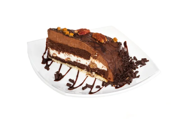 Pezzo di torta al cioccolato — Foto Stock