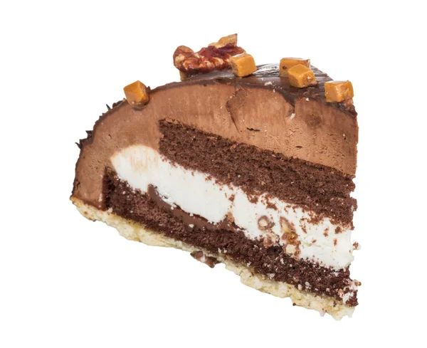 Stück Schokoladenkuchen — Stockfoto