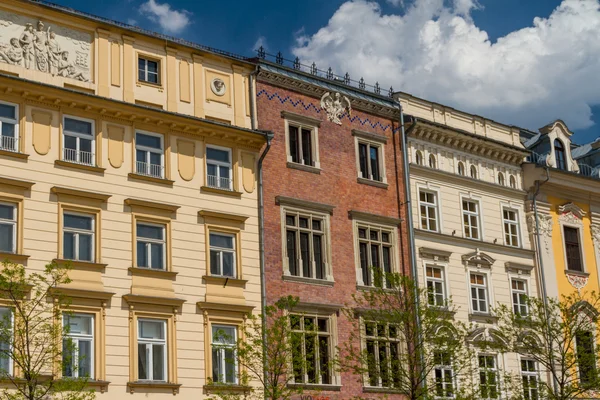 Schöne Fassade des alten Stadthauses in Krakau, Polen — Stockfoto