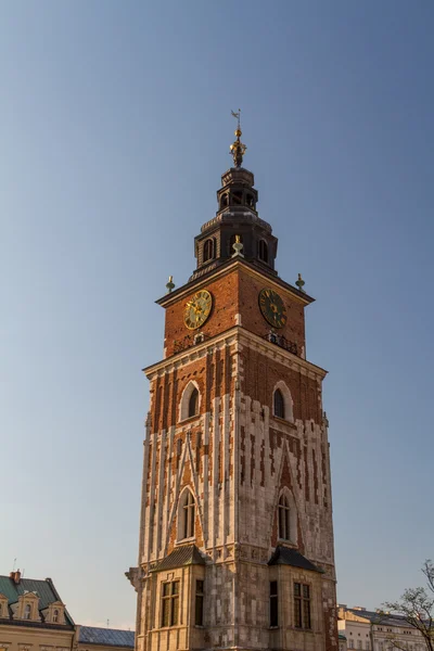 大会堂塔在克拉科夫主要广场 — 图库照片