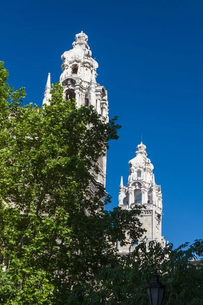 Edifícios típicos do século XIX no distrito de Buda Castle em Budape — Fotografia de Stock