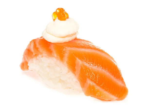 Sushi au saumon sur fond blanc — Photo