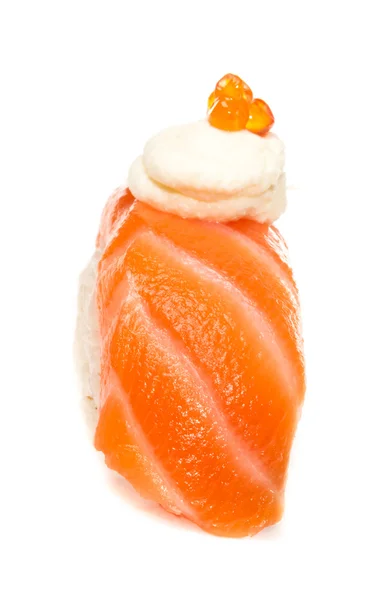 白底鲑鱼寿司 — 图库照片