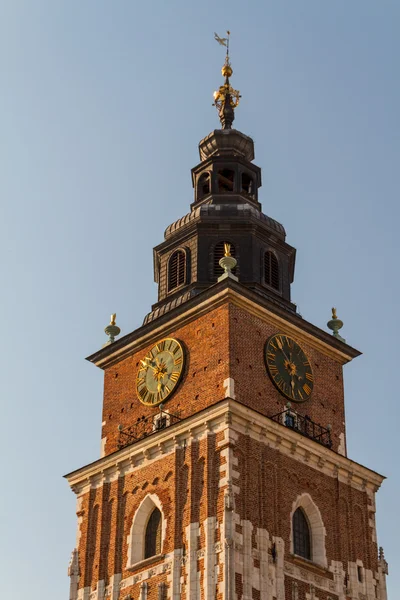 Krakkó fő tér városháza-torony — Stock Fotó