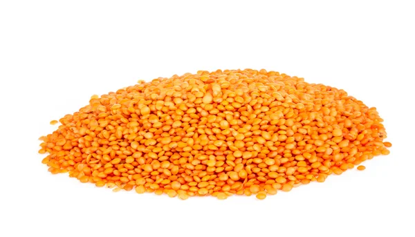 Red lentils isolated on white — Stock Photo, Image