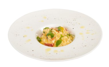 otlar ve domates beyaz b ile lezzetli risotto yemek fotoğrafı