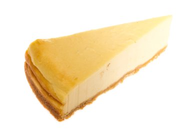 Cheesecake beyaz arkaplanda izole edildi