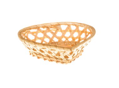 wickerwork boş beyaz zemin üzerine sarı breadbasket