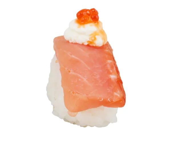 Sushi de saumon avec fond blanc — Photo