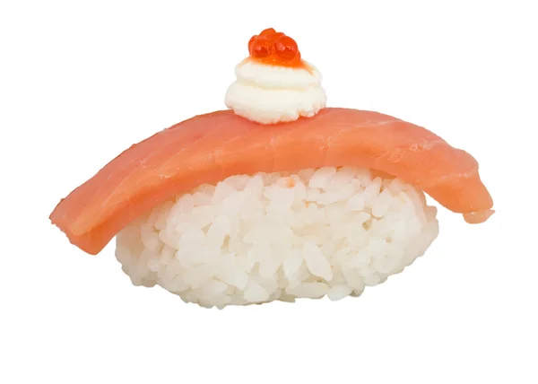 Lax sushi med vit bakgrund — Stockfoto