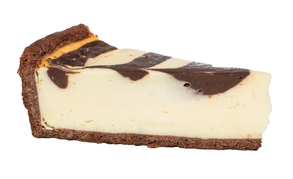 Käsekuchen mit Schokoladensauce — Stockfoto