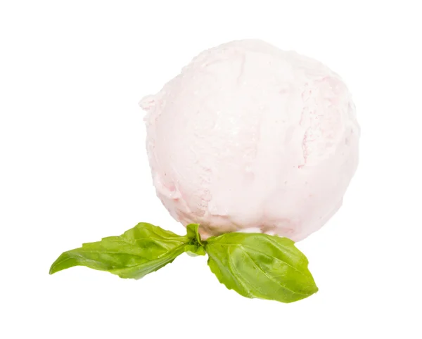 Scoop of strawberry ice cream from top — Stock Photo, Image