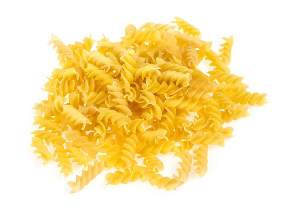 Una porzione di pasta di cavatappi Rotini isolata su bianco . — Foto Stock