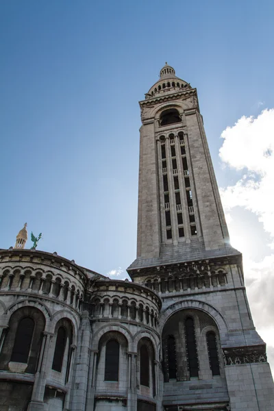 Η εξωτερική αρχιτεκτονική sacre coeur, Μονμάρτη, Παρίσι, fra — Φωτογραφία Αρχείου