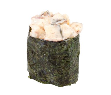 baharat soslu dilim füme yılan balığı w izole unagi suşi